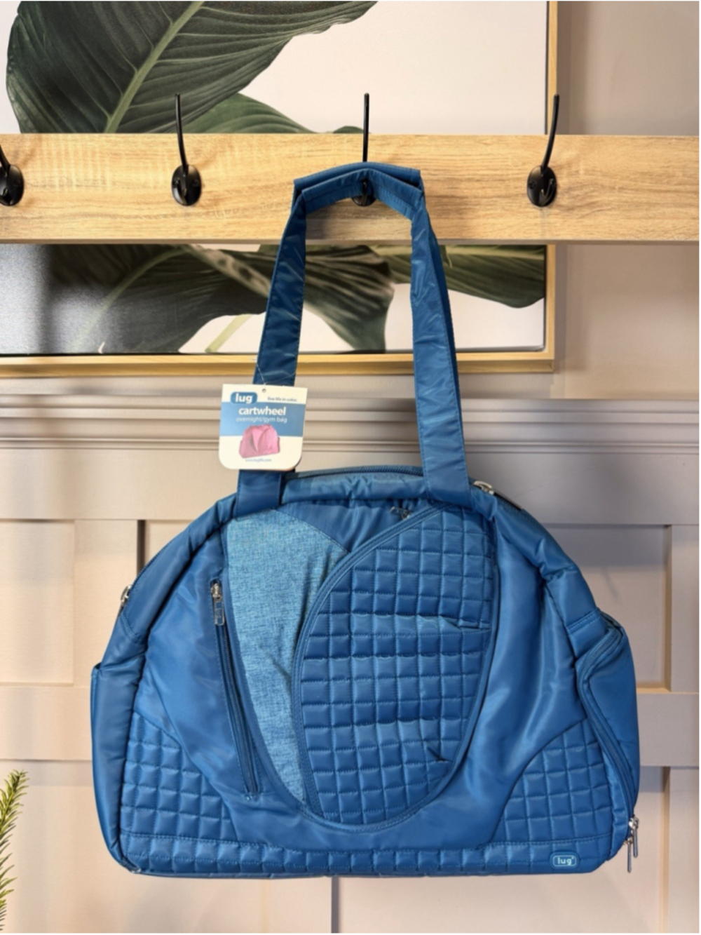 Lug Cartwheel Gym Overnight Weekender Tote Bag & Drawstring Bag Teal Blue New